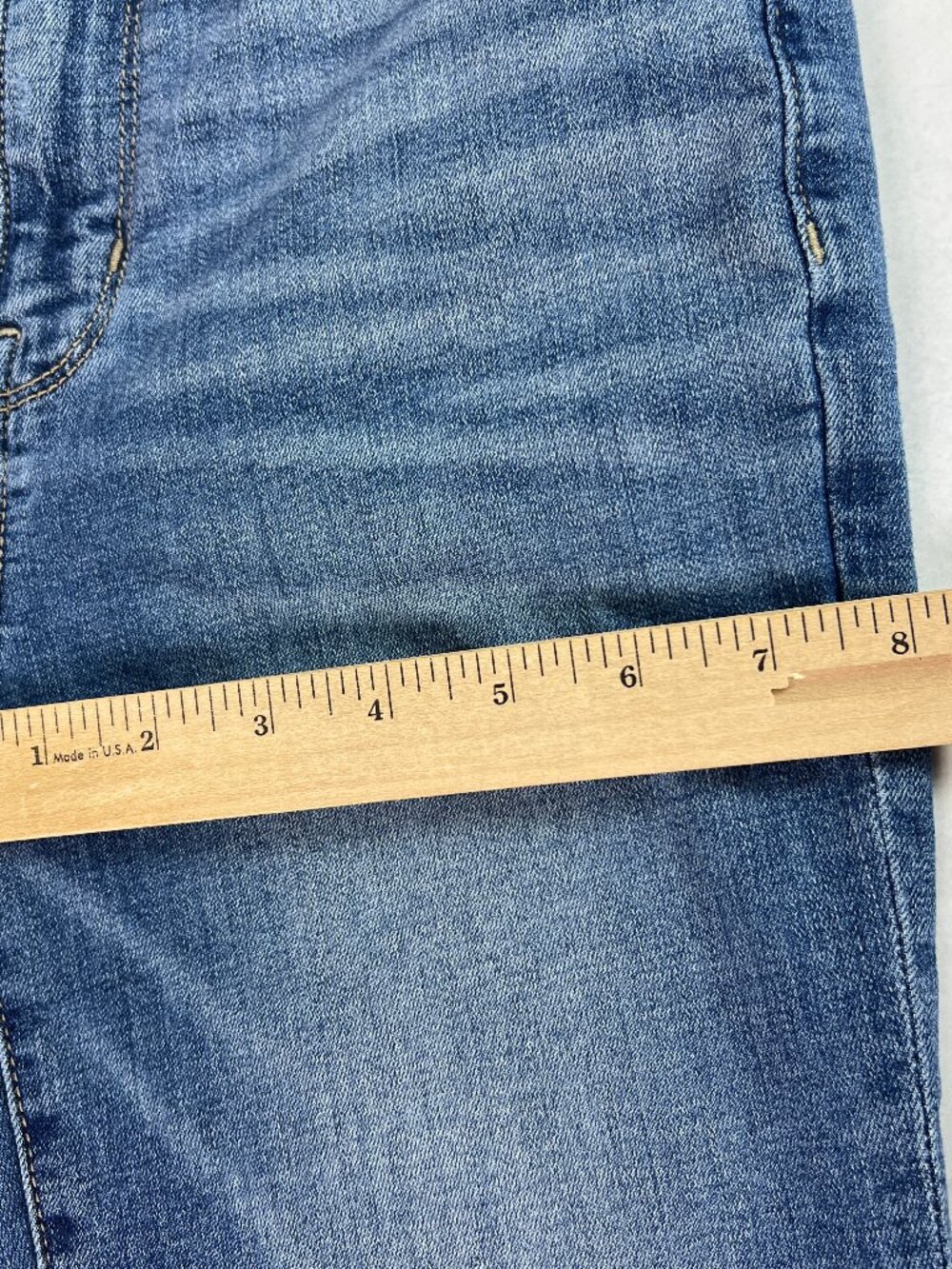 American Eagle Jeans Women 28x29* Super High Rise Flare Blue Stretch Denim Tag 6 - Picture 14 of 16